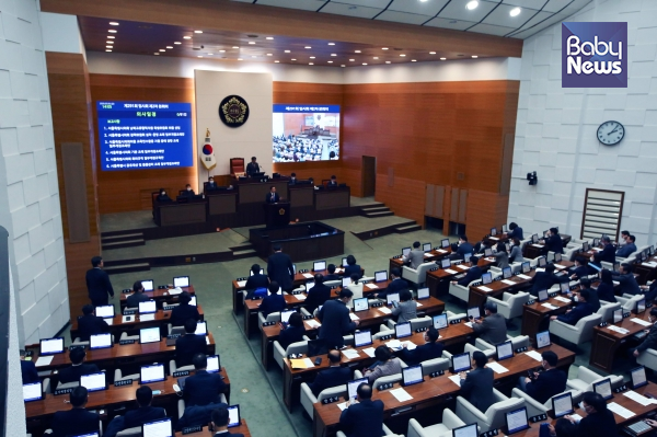 6일 서울시의회 본회의장에서 제291회 임시회 제2차 본회의가 열렸다. 서종민 기자 ©베이비뉴스