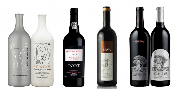 하이트진로의 와인 선물 제품군. 왼쪽부터 제라르 베르트랑 아트비브르(루즈, 블랑), 킨타두노발 나시오날 빈티지, 바바바롤로, 실버오크(나파밸리 까베르네 소비뇽, 알렉산더 밸리 까베르네 소비뇽) ⓒ하이트진로
