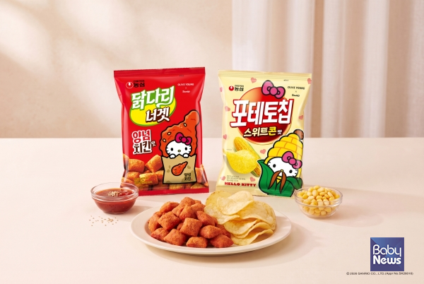 농심 올리브영 콜라보 스낵 2종 연출 이미지. ⓒ농심