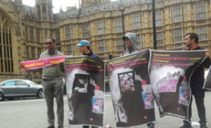 가습기살균제 피해자들, 영국 국회의사당 앞 시위